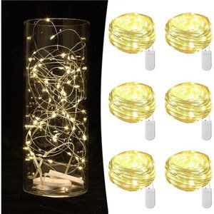 6Pack Fairy Lights Battery Operated String Light 7ft 20 Led Mason Jar Waterproof